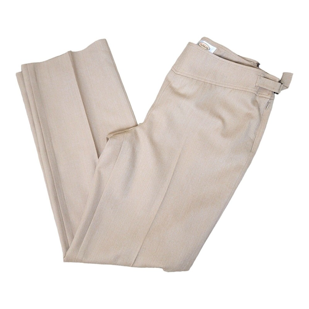Talbots Women's  Khaki Dress Wool Pants Size 8 Beige Flat Front Slacks
